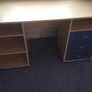 Desk and stool, bookcase, chest of drawers amp bedside cabinet