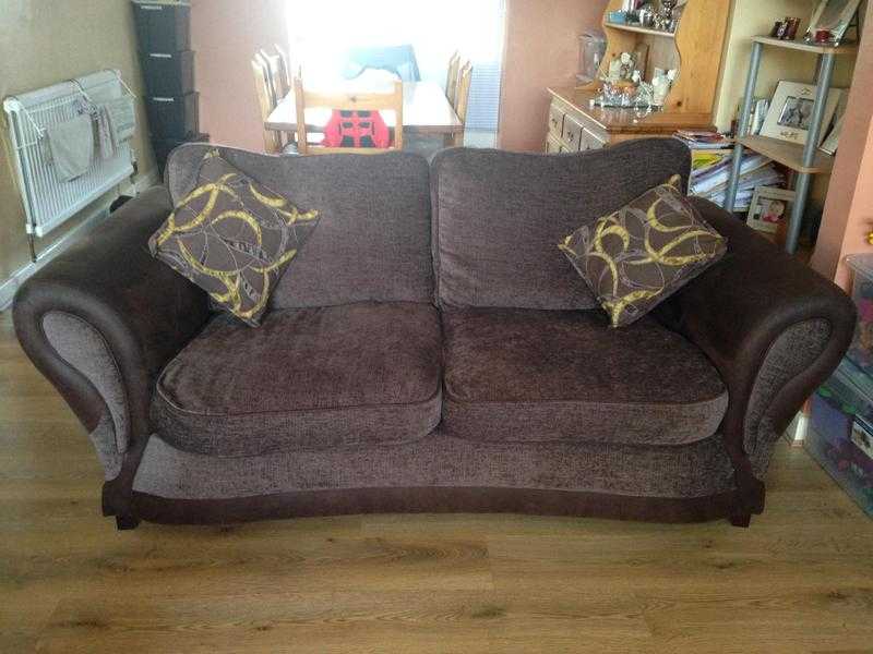 dfs 3 seater and 2 seater suede effect sofas