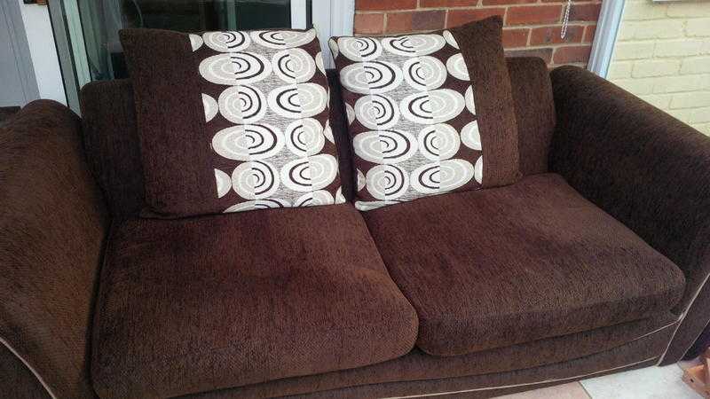 DFS 3 Seater Sofa - Brown fabric