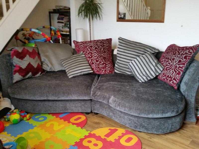 Dfs 4 seaters sofa and cuddle sofa and footstool