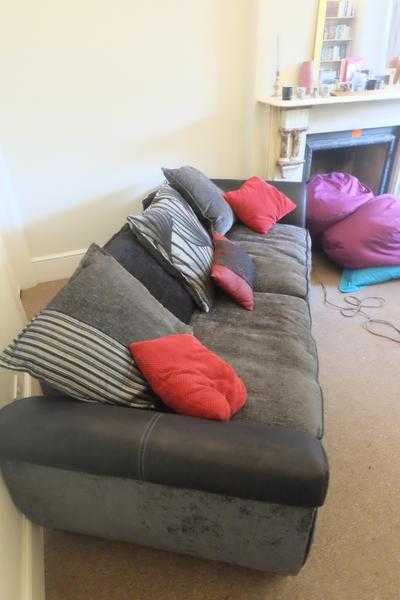 DFS Black  Silver 4 Seater Sofa - Excellent Condition