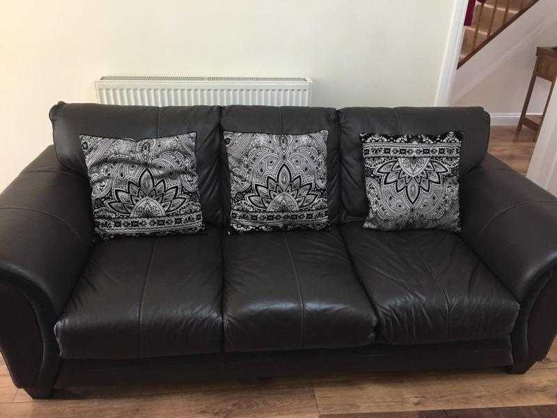 DFS Chocolate Brown Leather Sofas, 32 seat sofa, immaculate condition