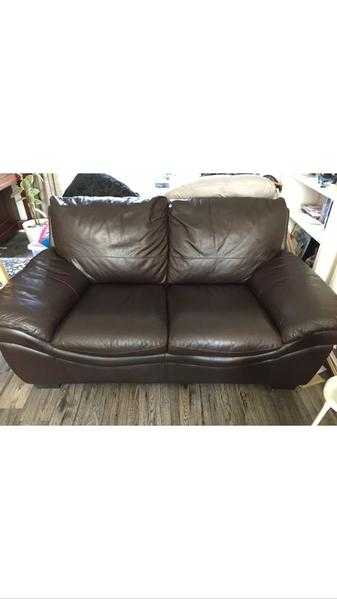 DFS Dark Brown Hand Made Italian Soft Leather  Two Seater Sofa