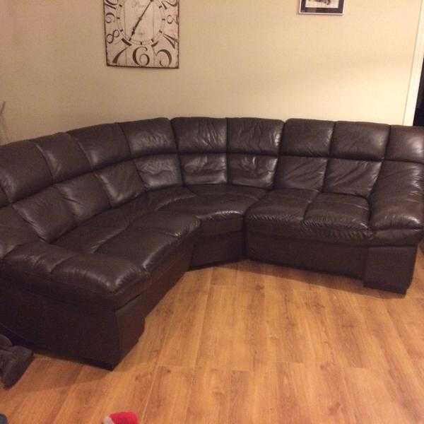 Dfs Italian Leather Corner Sofa (Brown) Six Seater