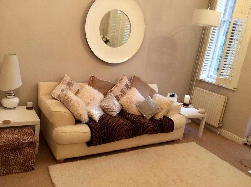 Dfs large buttermilk sofas x 2 cost 2400 when new 4 seater amp 3 seater collect Leeds note large