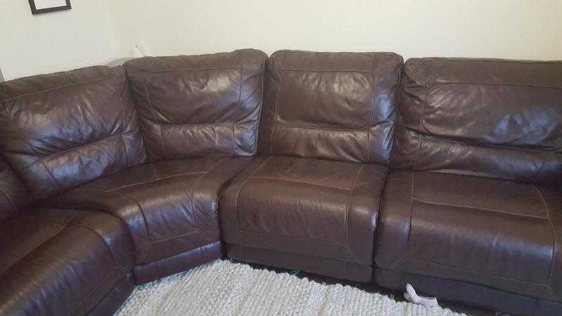 Dfs leather incliner sofa