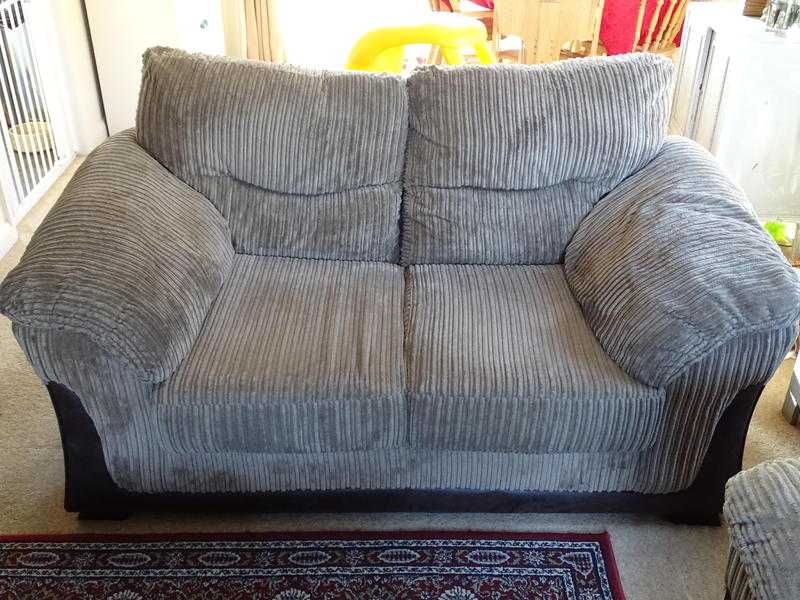 DFS small two seated brown sofa, fabric with foam cushion upgrade.