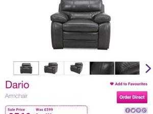 DFS sofa chair with 5 year sofacare, excellent condition