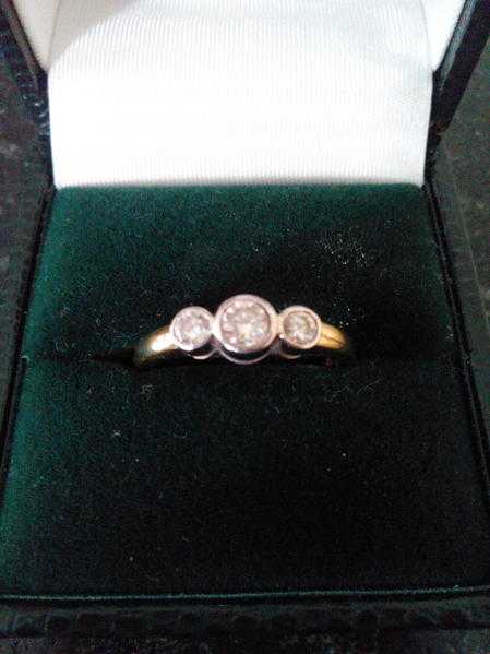 Diamond Set Three Stone Ring