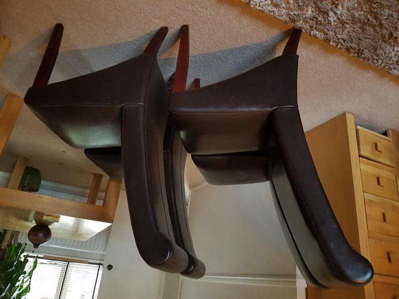 Dining room chairs x 4  (Next leather chairs)