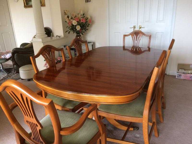 Dining Room Table amp 6 Chairs - Regency Style in Yew wood