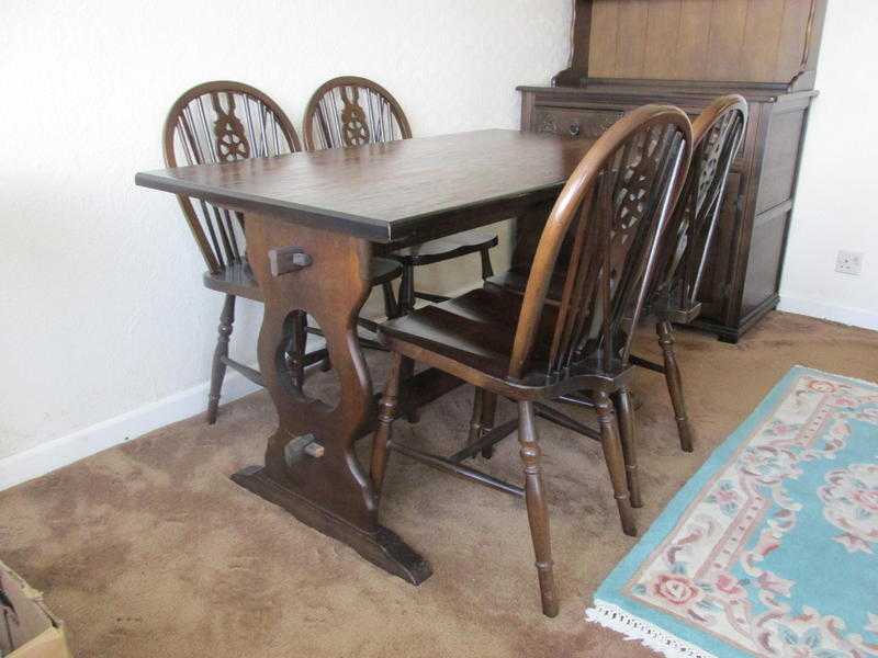 dining room table and four chairs