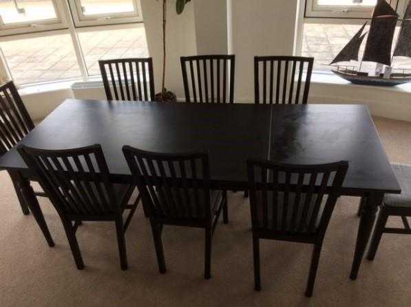 DINING ROOM TABLE PLUS 8 CHAIRS - less than 1 year old