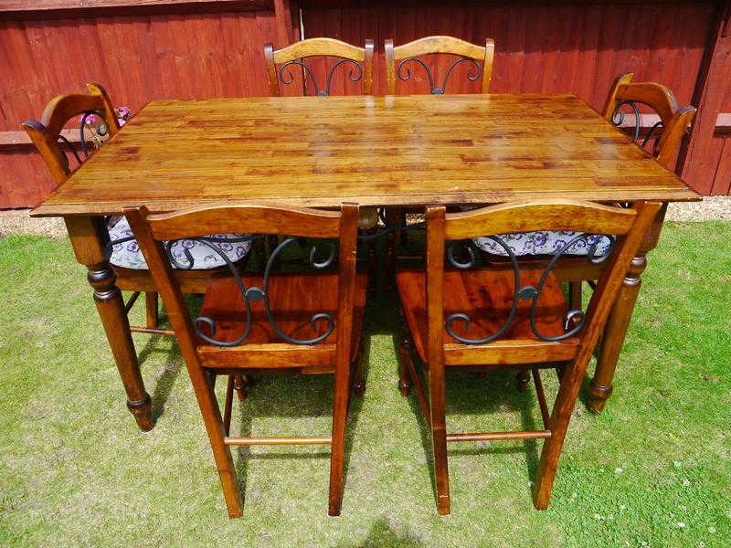 DINING SET, TABLE AND 6 CHAIRS