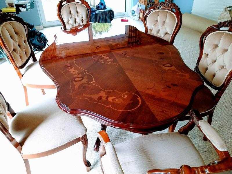 DINING TABLE amp 6 CHAIRS  AND MATCHING COFFEE TABLE (AS NEW  - PRICE WHEN BOUGHT 1595)