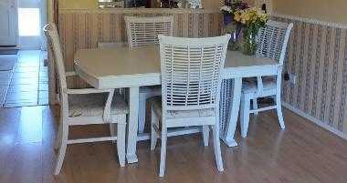 Dining table and  6 chair set - white