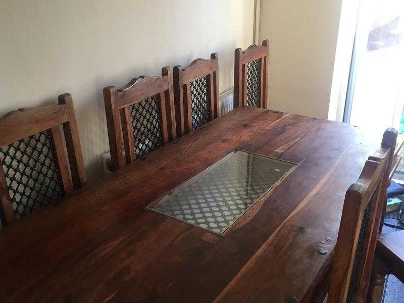 Dining table and chairs and coffee tables