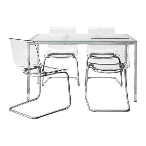 Dining table and chairs (TorsbyTobias Ikea) glasstransparent