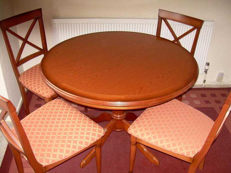 DINING TABLE AND FOUR CHAIRS