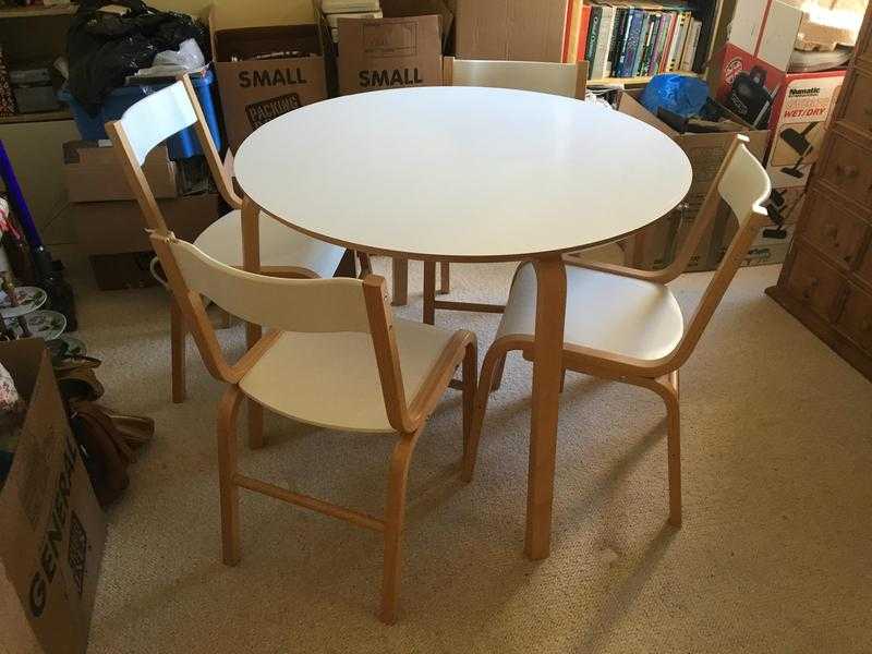 Dining table and four chairs