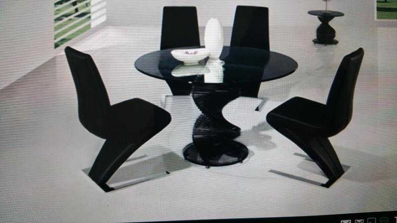 Dining table and four Z chairs  Collection only