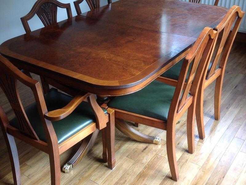 Dining table and six chairs