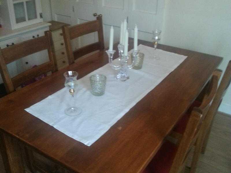 Dining Table and Six Chairs solid hardwood