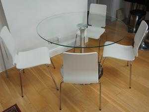 Dining table Heals Light Oak and four chairs