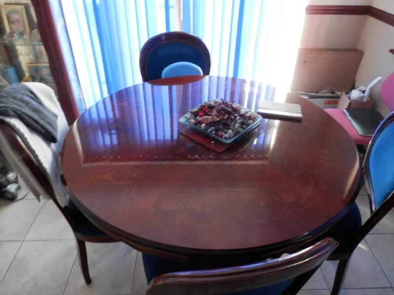 Dinning room table, chairs and wall units