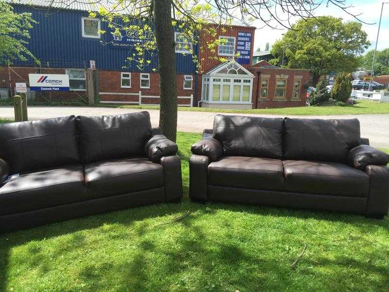 Dino 3 amp 2 Seater Sofas in Chocolate Brown