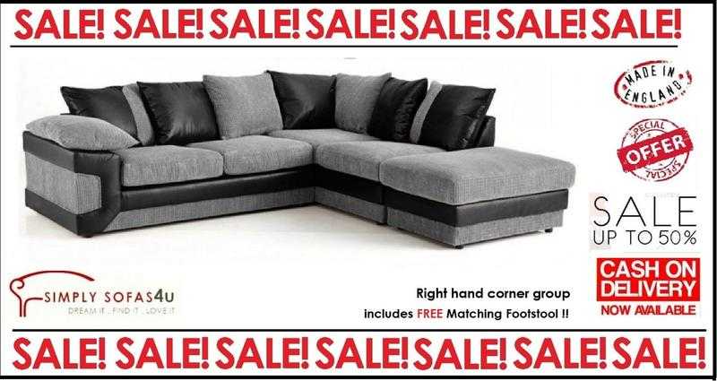 Dino Corner Sofa - Available in Black amp Charcoal or Brown amp Beige