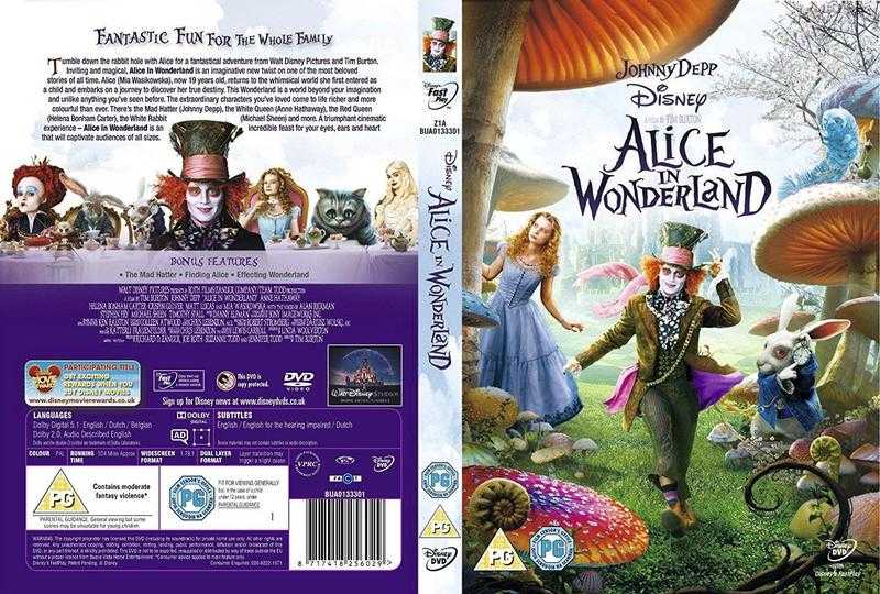 DISNEY CLASSIC ALICE IN WONDERLAND JOHNNY DEPP REGION 2 DVD