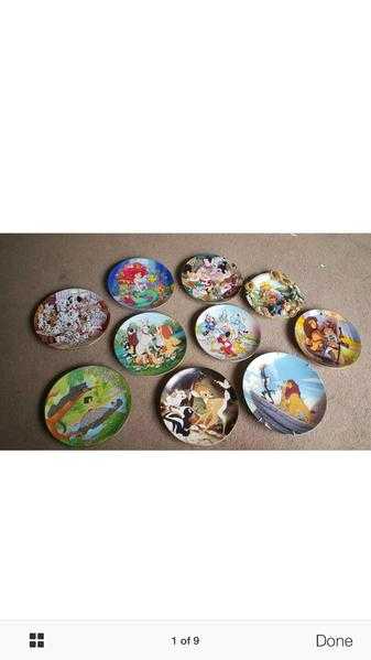 Disney set of 10 collectors plates