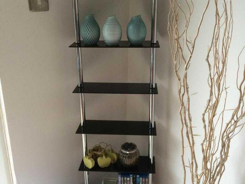 Display Shelving Unit- Black Glass