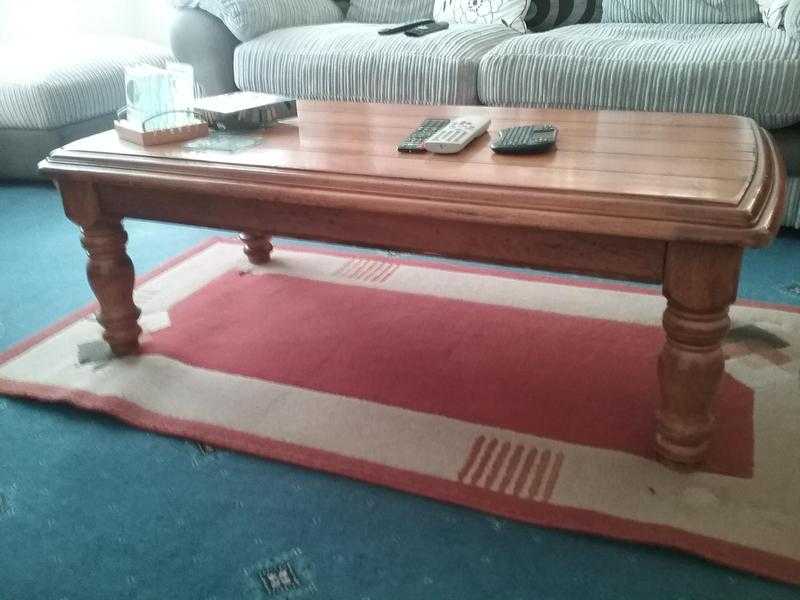 Distressed solid oak coffee table