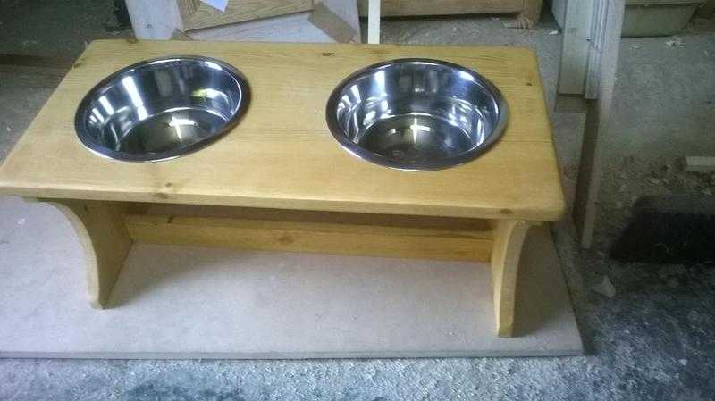 Dog Bowl Feeder Stand complete with stainless steel bowl