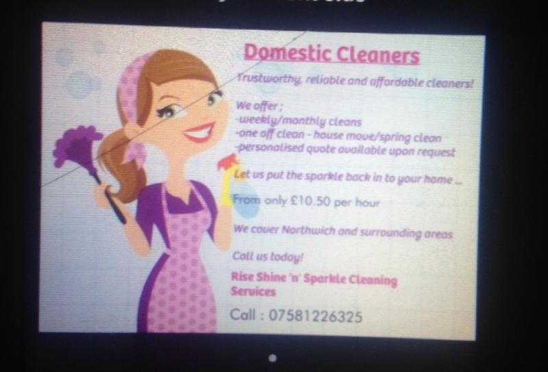 Domestic cleaners - Rise shine 039n039 Sparkle cleaning services