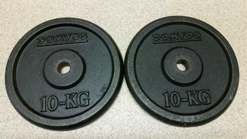 Domyos 10Kg x 4 cast iron weight plates