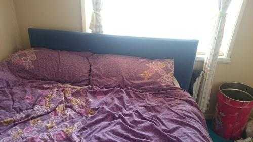 Double bed and mattress with headboard