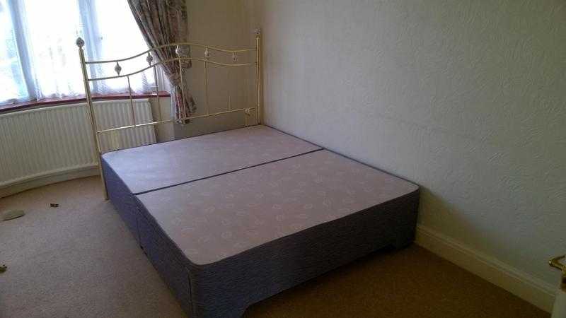 Double bed base with headboard