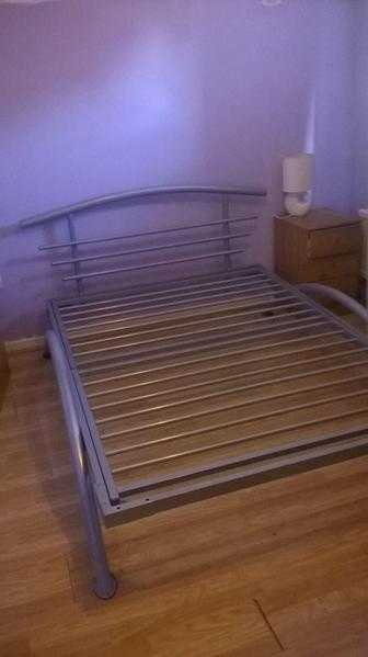 Double bed, modern metal frame