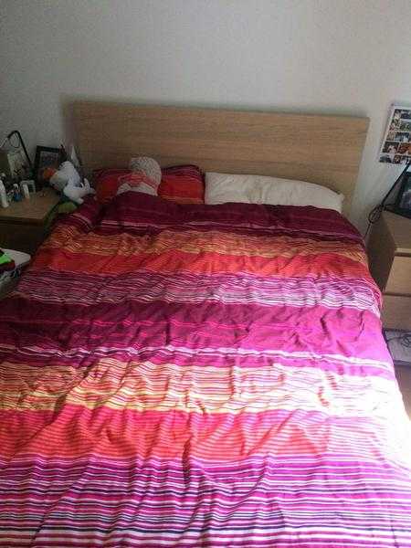 Double bed with 2 bedside tables for sale