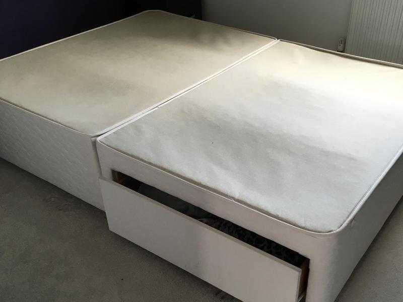 Double divan bed frame with 2 drawers