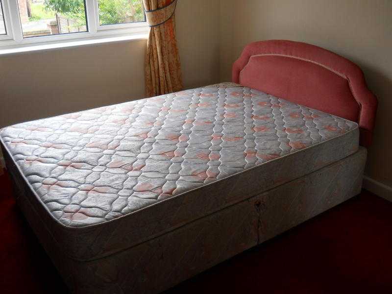 Double Divan bed with mattress and head board