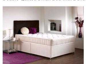 Double divan bed with mattress and headboard