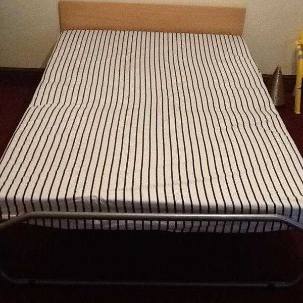 Double folding bed and mattress