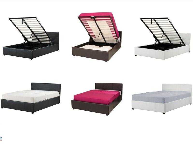 Double leather storage bed