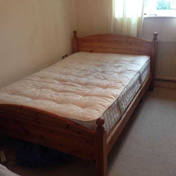 Double PINE Bed with mattress