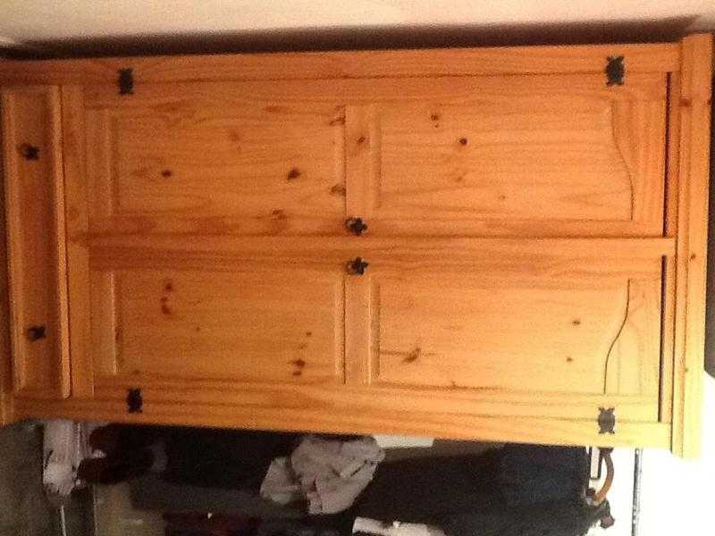 Double pine wardrobes, two one is a bit bigger than the other. Very good condition, must see.
