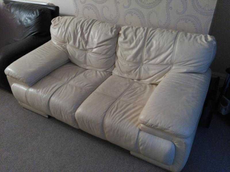 Double seat leather sofa good condition (two units)